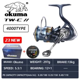 Okuma Precision Seamless Spinning Wheel Fish Wheel 1000-5000, Surface Anti Oxidation and Anti Rust Treatment