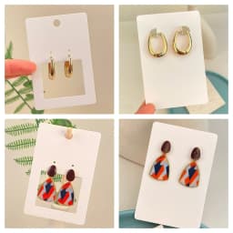 50pcs 6x9cm Self-adhesive Plastic Cello Bag Earrings Display Necklace KeyChain Cards For DIY Making Jewelry Packaging Cardboard