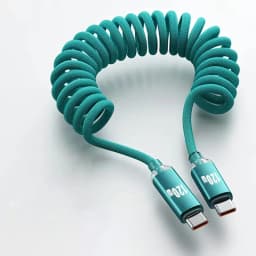 NNBILI Car Type C to USB C 120W Fast Charging For iPhone 18 17 USB A To Type C Spring Telescopic Cable For Samsung Honor Huawei