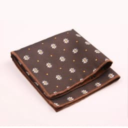Trendy Striped Floral Brown Pocket Square British Men Formal Handkerchief Suit Shirt Accessories Groom Wedding Party Chest Hanky