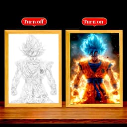 LED Light Paninting Picture Frame Cartoon Anime Dragon Ball Creative Night Light Room Study Decoration Lamp Atmosphere Lamp Gift