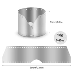 Outdoor Camping Stove Wind Shield Screen Ultralight Ultra-thin Titanium Height 15cm 19cm Windproof Plate Alcohol Wind Shield