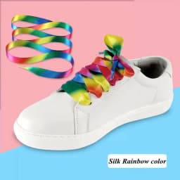 1Pair Gradient Shoelaces Rainbow Laces Colorful Flat Shoelace for Sneaker Casual Canvas Shoe laces Shoes Strings 90cm/100cm