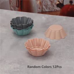 12pcs/Set Silicone Cake Mold Round Shaped Muffin Cupcake Baking Molds Kitchen Cooking Bakeware Maker DIY Cake Decorating Tools