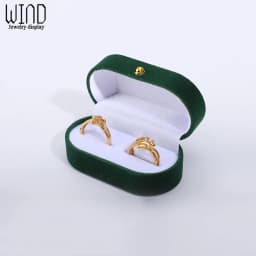 Wedding Ring Packaging Box Ear Studs Holder Velvet Engagement Couple Ring Box Valentine Gift Double Rings Storage Display Case