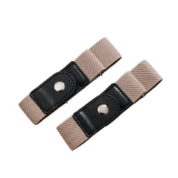 2pcs No Buckle Stretch Belt for Women Men Girls Boys Junior Jeans Pants Comfortable Buckle Free Invisible Elastic Waist Belt