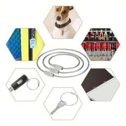 10-piece Stainless Steel Wire Travel Backpack Keychain Luggage Tag Bag Ring Wire Braided Keychain Luggage Tag Ring Tag Holder