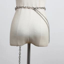 [EAM] Silver Color Metal Chain Long Irregular Belt Personality Women New Fashion Tide All-match Spring Autumn 2026 1DH8768