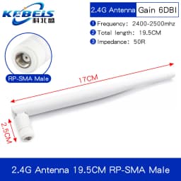 2PCS 2.4G Antenna Fold Glue Stick 3DBI WLAN Router Antenna Wifi Module Signal Enhancement 2400-2500mhz SMA Male Connector 6DBI