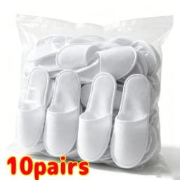 White Disposable Slipper Non-Slip House Slippers Individually Packaged Unisex Brushed Slides for Hotel Travel Households Shoes