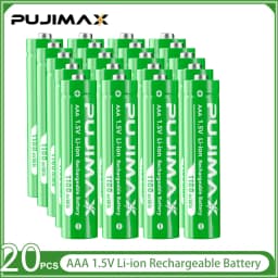 PUJIMAX 1.5V AAA 1100mWh Rechargeable Lithium-ion Battery With Smart Battery Charger SET Batteries Individually Available