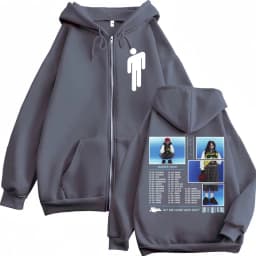 Hit Me Hard and Soft Tour 2025 Zipper Hoodies High Street Fashion Trend Zip Up Sweatshirts Men Women Casual Oversized Pullovers