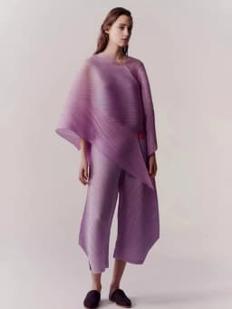 Miyake Pleated Side Slit Ankle-Length Pants Women Korean Fashion Causal Loose Wide Leg Pants Jff374