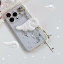 INS Style Retro Fabric Star Chain Wing Pendant Keychain Y2K Angel Mobile Phone Chain Bags Ornament Decoration Accessories Gifts