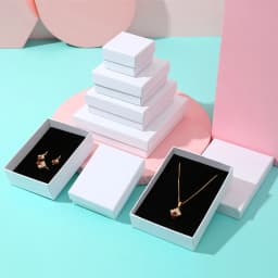 12pack Simple White Paper Jewelry Box Earnail Ring Bracelet Necklace Display Valentines Day Wedding Birthday Gift Packaging Boxs