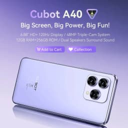 [Ship From UK] Cubot A40 Android 15 Smartphone 12GB(4+8) 256GB 6,88'' 120Hz Telephone Portable 5100mAh NFC/GPS 4GMobile Phones