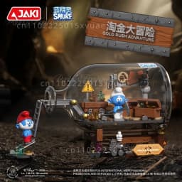 JAKI Blue Elf Building Blocks Drifting Bottle Series Anime Cartoon Assembly Toy Model Desktop Decoration Ornament Children Gifts