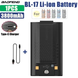Original Baofeng UV-17 Pro GPS Li-ion Battery 3800mAh Battery Type-C Charging For UV-17 Max UV-17L UV17 Pro V1 V2 Walkie Talkie