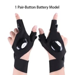 LED Flashlight Fishing Strap Fingerless Gloves Waterproof Cycling Camping Hiking Rescue Glove Lamp Lighting Gloves