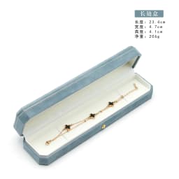 Octagonal Floral Jewelry Box Light Blue Velvet Lined Ring Holder Bracelet Necklace Organizer Gift Box for Wedding Proposal