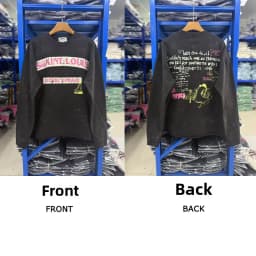 Washed Heavy Duty Spray Dirty Vintage Large Size round Neck Sweatshirt Trendy Casual Loose Fit Long Sleeve Printed Streetwear