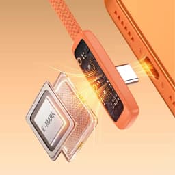PD 45W Fast Charging Type-C Right Angle Data Cable Nylon Braided USB C To C Wire Cord for IPhone 17 16 15 ProMax Samsung Android