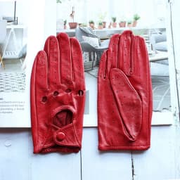 Women's Single-Layer Unlined Thin Driving Leather Gloves Hollow Style Outdoor Cycling Driver Gloves Free Shipping