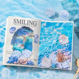 25 Sheets Blue Ocean Theme Dual Texture Sticker Pack for Scrapbook DIY Photo Frame Collage Journal Decoration