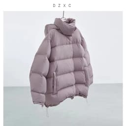 White Duck down Oversized down Jacket~New Winter Style Warm Stand-Up Collar Puffy Jacket with Hidden Snap Buttons on the Placket