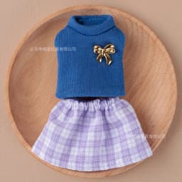 Doll Clothes Sleeveless Top Plaid JK Skirt Set Mini Dress Up Outfit Accessories For 10cm Joint Doll Fashion Doll Costume Gift