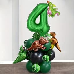 25Pcs 32 Inch Green Number Mini Dinosaur Foil Balloons for Birthday Anniversary Festival Halloween Christmas Party Decorations
