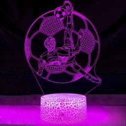Soccer Night Light for Kids Room Decor 7 Colors Football Lamp Bedside Table Birthday Christmas Gifts for Boys Girls Sports Fans