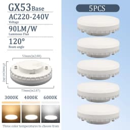 1-10pcs GX53 LED Bulb 5W 7W 9W 12W 15W 220V Reflector Disc Frosted Puck Light Cool Lighting 6000k LedS Lamp Lampara Foco