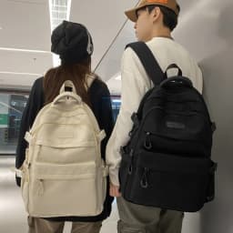 Large Capacity Solid Color Backpack for High School Students, Simple Black Travel Backpack for Middle School Students 2026 New