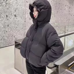 Chic Winter Cotton Coat Cropped Jackets Women Warm Design Parkas Puffer Jacket Bow Tie Streetwear Cold Jacket Winter Clothes