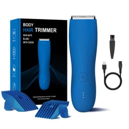 Men's Electric Groin & Body Shaver - Waterproof Dual Head Trimmer Kit w/ LED Light & Foil Blades