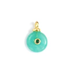 1 Piece Cubic Zirconia & Natural Stone Geometric Charms Round 18K Gold Plated Pendants For DIY Necklace Bracelet Jewelry Making