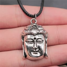 17 Styles Buddha Statue Pendant Necklace Black Leather Cord Chain Necklace Factory Price Handmade Jewelry