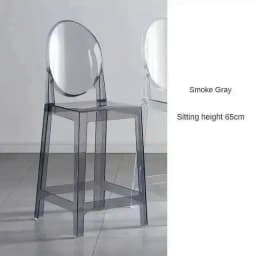 Simple Ghost Nordic Transparent Bar Chairs High Chair Acrylic Creative Bar Stools Outdoor Backrest Front Desk High Chair