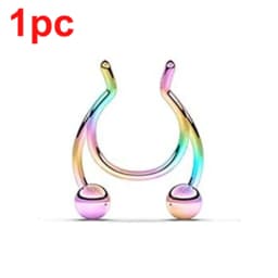 Punk C Shape Steel Nose Ring Horseshoe Lip Ring puncture Hook Clip Earrings Septum No Allergic Body Piercing Jewelry Nose Rings