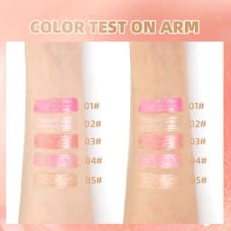 QIBEST 5 Colors Glitter Lip Gloss Long Lasting Diamond Pearlescent Metallic Liquid Lipstick Moisturizing Lip Glaze Tint Makeup