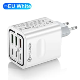 Total 100W 6 Ports Fast Charging EU/US/UK Plug Wall Charger For iPhone Samsung Xiaomi Huawei USB Phone Charger Adapter
