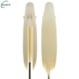 700g High Quality 59" 150cm Long Straight Cosplay Wig With Bang Blond Brown Red Green Blue Heat Resistant Hair Colors Anime Wigs