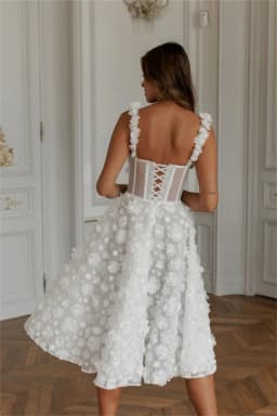 Customized Wedding Dress Lace Flowers Spaghetti Strap A-Line robes de soirée Knee-Length Valentines Day Evening Dresses Gowns