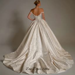 Off the Shoulder Strapless Wedding Dress Customized Classic A-Line Satin Vestido De Novia Luxury Appliques Pearls Robe de mariée