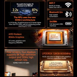 Topton AI Mini PC Gaming 128GB LPDDR5 AMD Ryzen AI Max+395 Radeon 8060S 4*M.2 NVMe Firewall NAS Computer Dual NIC 10G 2.5G WIFI7