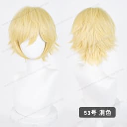 Anime Upgraded 32cm Short Flipped Ends Cosplay Wig Green Blue Purple Pink Man Women Heat Resistant Synthetic Hair