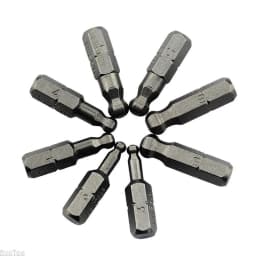 3Pcs Magnetic 1/4 Inch Ball Screwdriver Bits - Auto Repair Tools 25mm Length 3/4/5/6mm Screwdriver Head