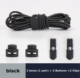 1Pair Colored Dots Round Shoelaces Elastic Plastic Lock Hiking Sports No Tie Shoelace Adult Children Shoe Accessories Lazy Lace