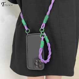 Crossbody Lanyard Silicone Phone Case For iphone 17 Air 16E 16 15 14 13 12 11 Pro Max Plus Soft Back Cover